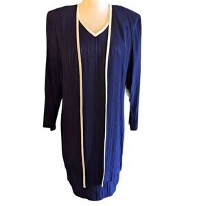 Michael Blair vintage blue jacket dress size 6‎